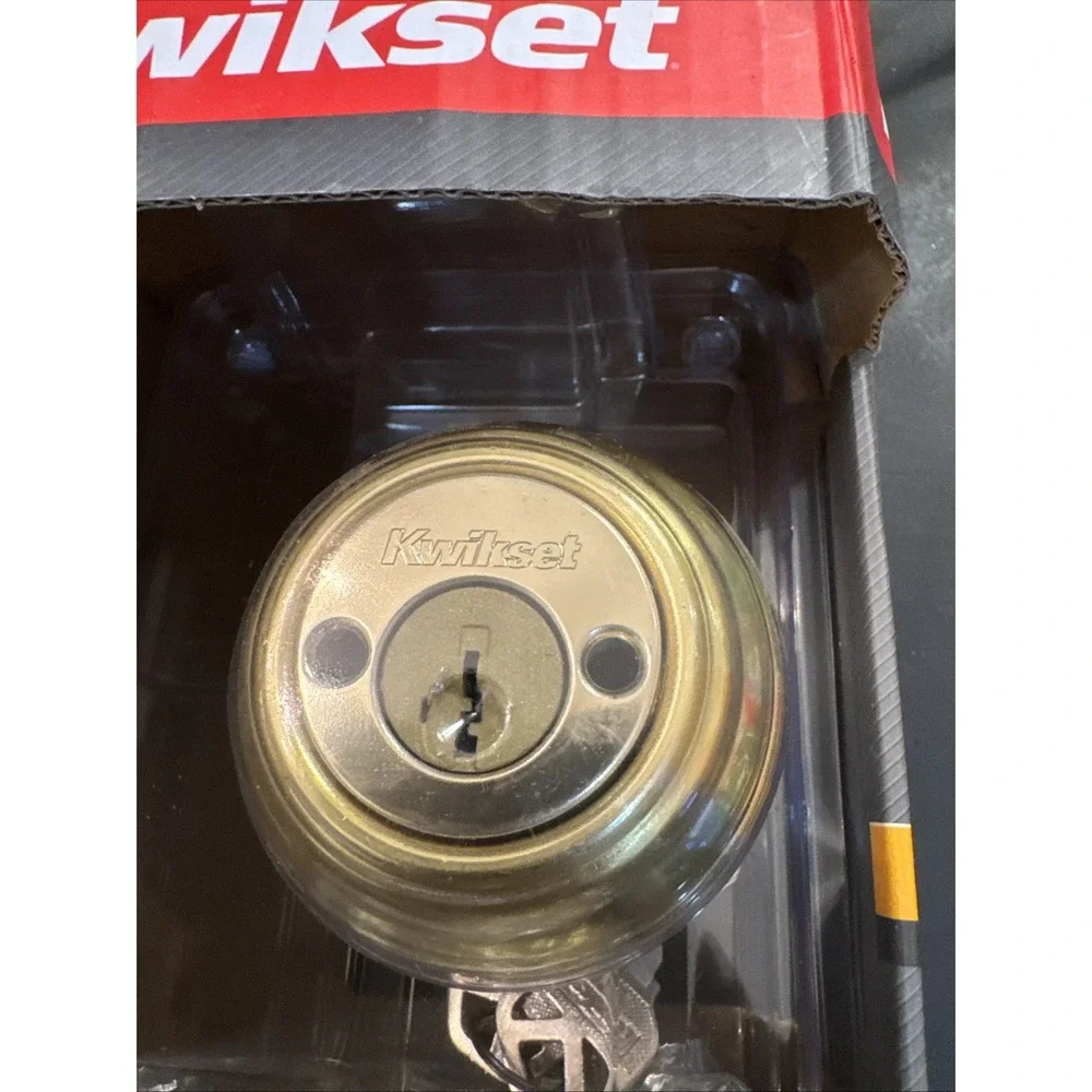 Kwikset Keyed Both Sides Polished Brass Deadbolt Double Cylinder 985 99850-071